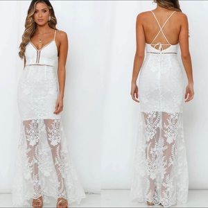 Hello Molly BRING THE FIRE MAXI DRESS WHITE